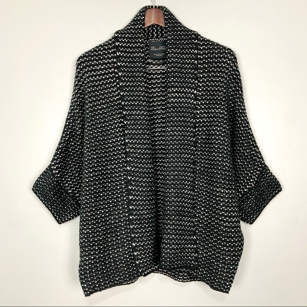 Zara Knit Wool Blend Cardigan Sweater Open Front